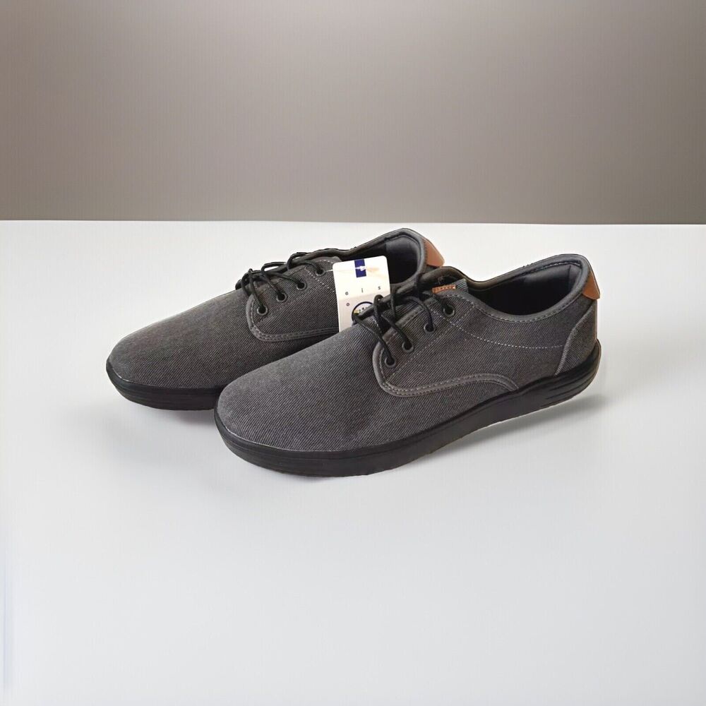TIOSEBON Men NEW 10.5 Memory Foam Canvas Walking Shoes Arch Support Comfort Gray